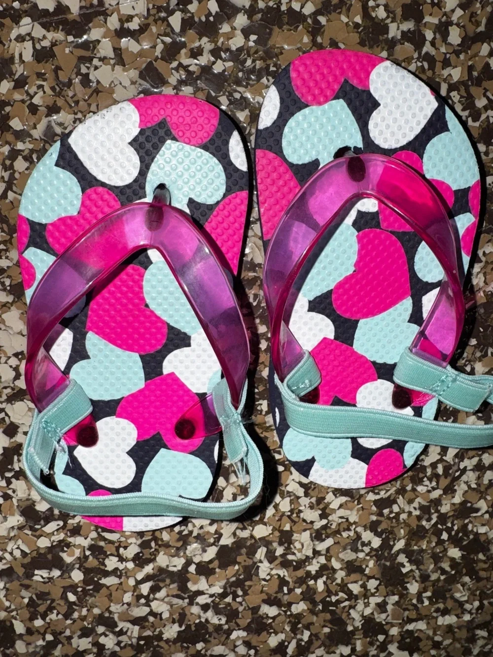 Toddler Girls Flip Flop Sandal Lot Size 6/7 & 7/8 Minnie Unicorn Hearts Zebra